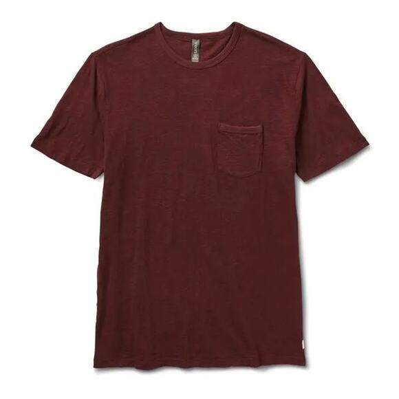 Vuori Other - [Vuori] Maroon Ruby Men's Crew Neck Short Sleeve Pocket Tee T-Shirt Sz Medium M